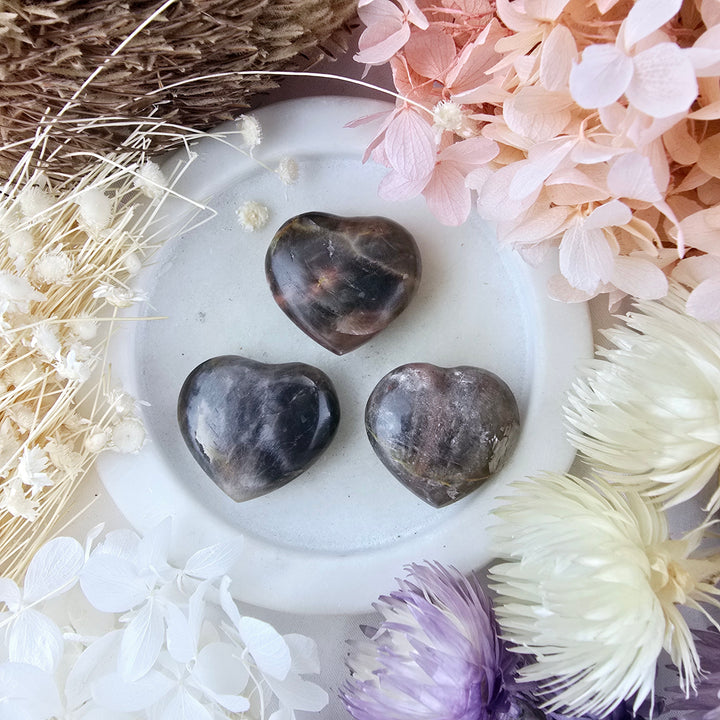 Black Moonstone Heart
