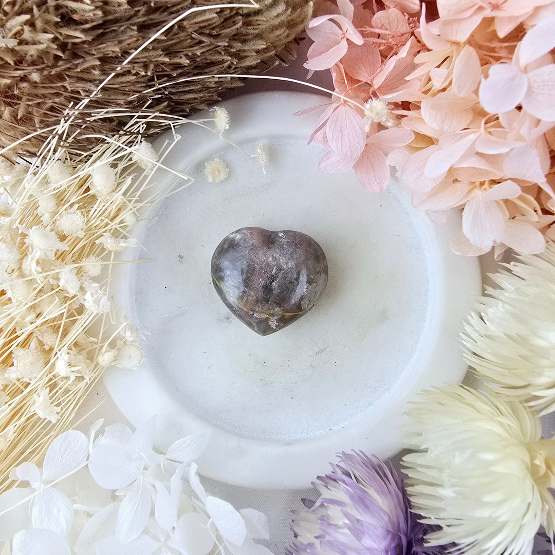 Black Moonstone Heart