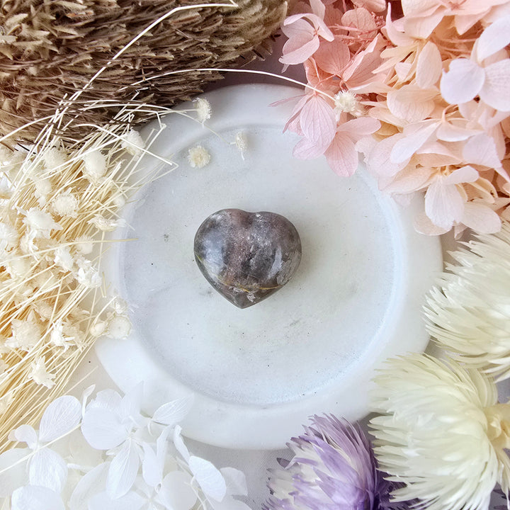 Black Moonstone Heart