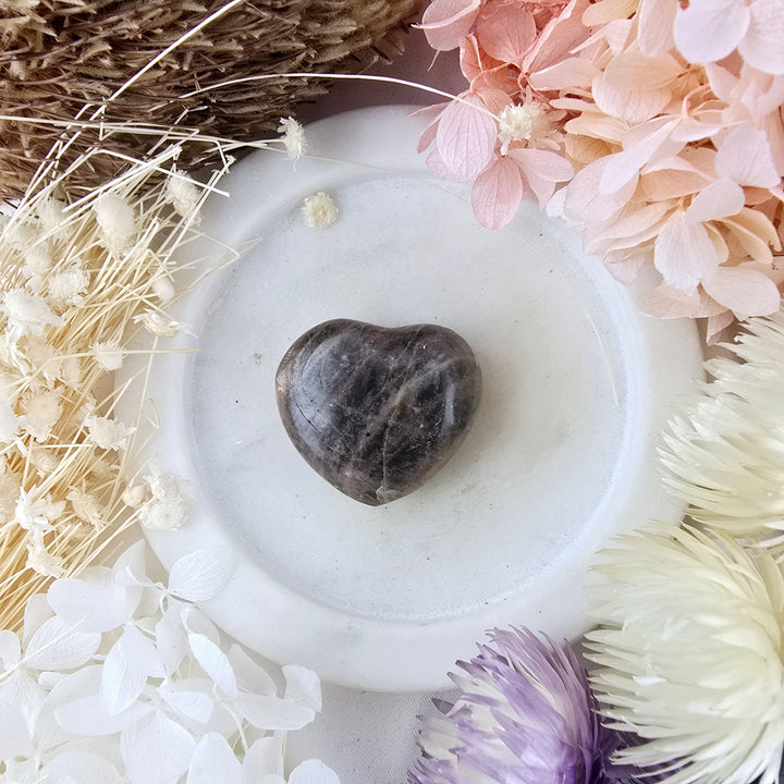 Black Moonstone Heart