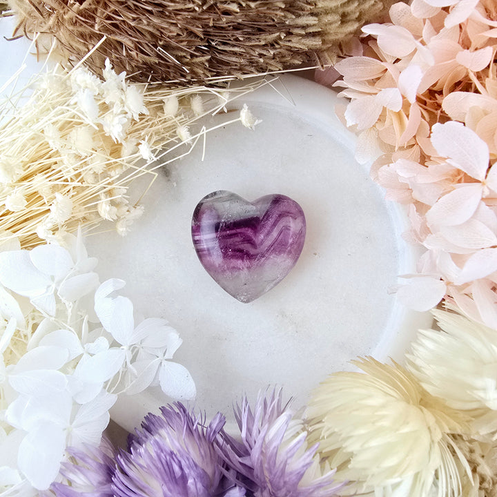 Rainbow Fluorite Heart