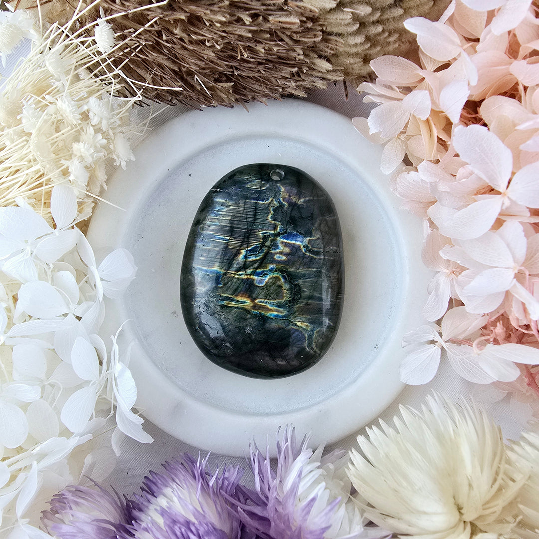 Labradorite Buddha Pendant
