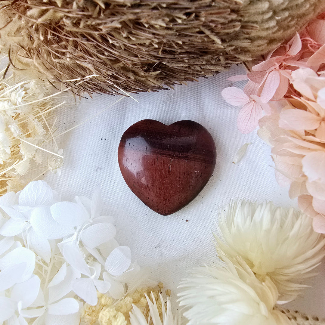 Red Tigers Eye Heart