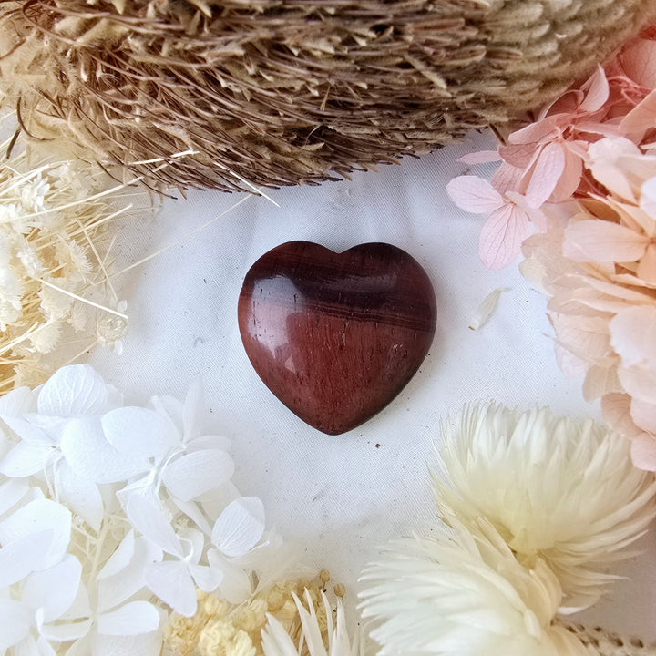 Red Tigers Eye Heart