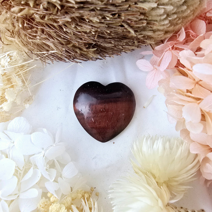 Red Tigers Eye Heart