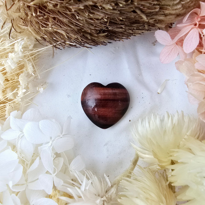 Red Tigers Eye Heart