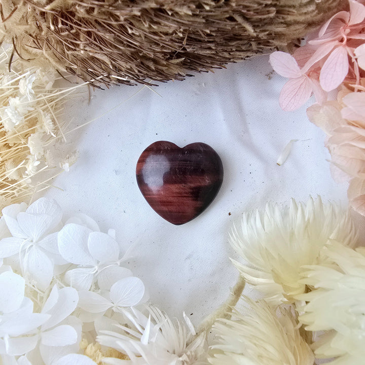 Red Tigers Eye Heart