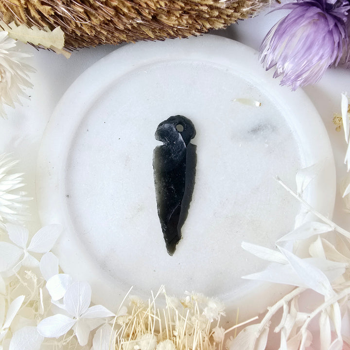 Black Obsidian Arrowhead Pendant