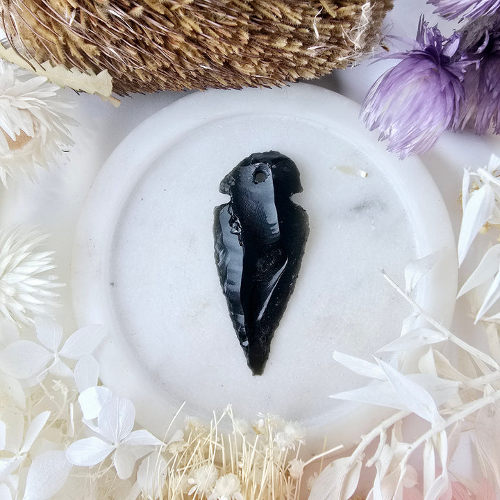 Black Obsidian Arrowhead Pendant