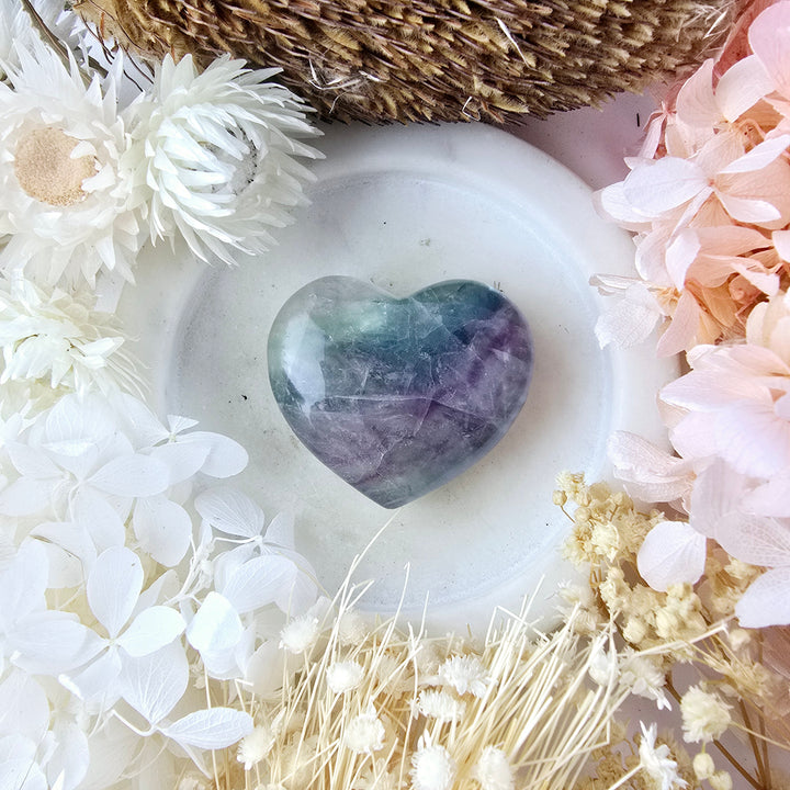 Rainbow Fluorite Heart Pendant