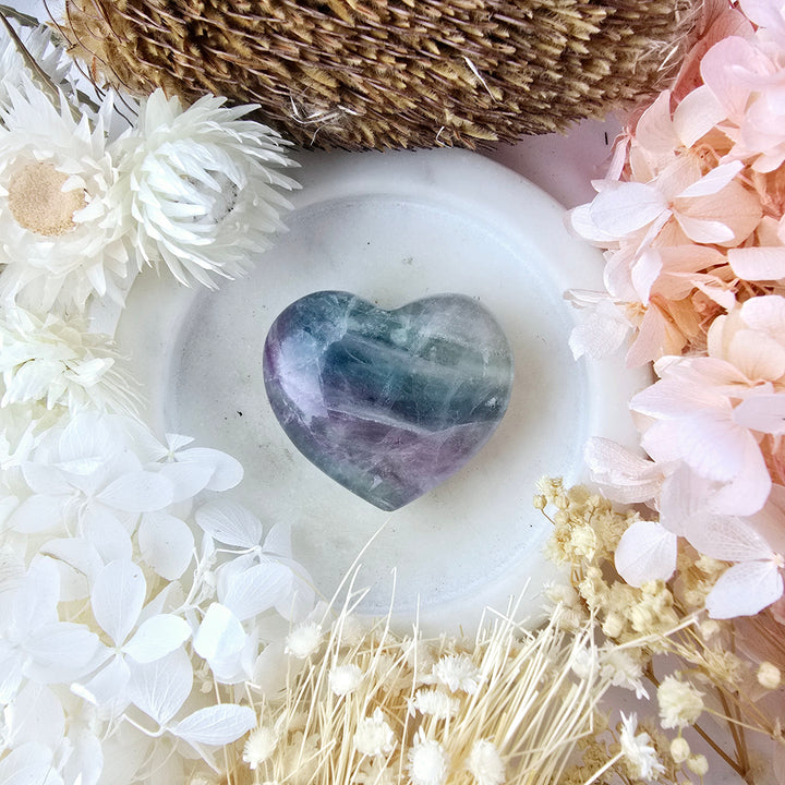 Rainbow Fluorite Heart Pendant