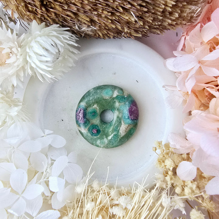 Ruby Fuchsite Donut Pendant
