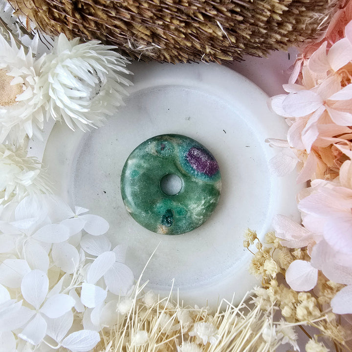 Ruby Fuchsite Donut Pendant