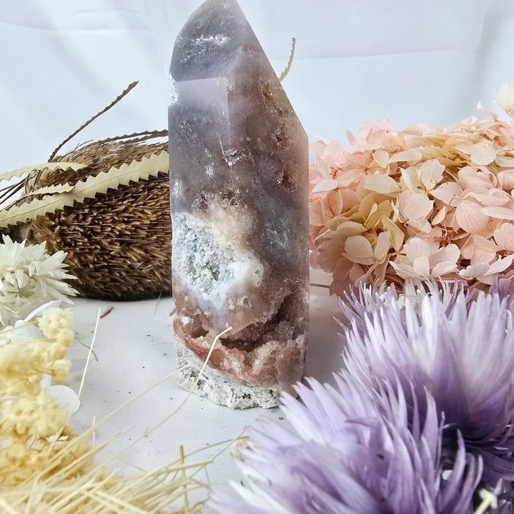 Pink Amethyst Druzy Tower