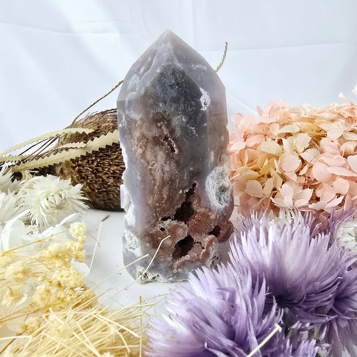 Pink Amethyst Druzy Tower