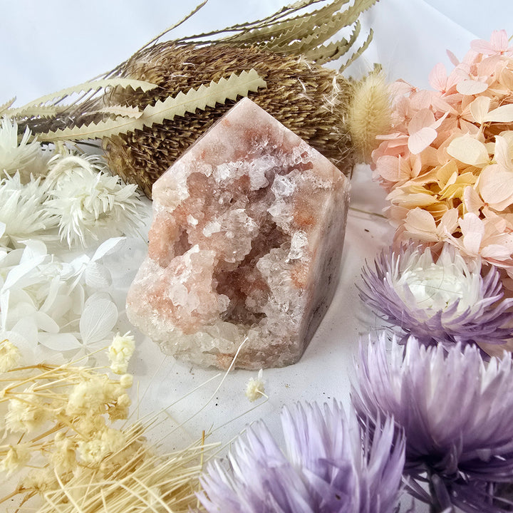 Pink Amethyst Druzy Tower
