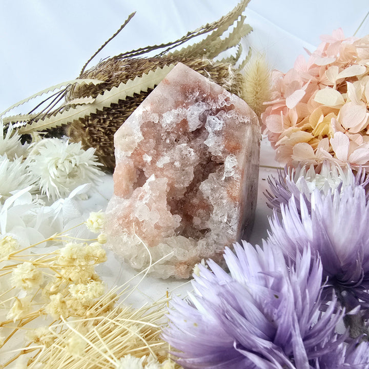 Pink Amethyst Druzy Tower