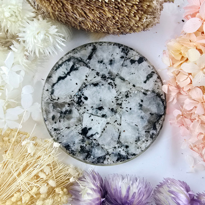 Rainbow Moonstone Coaster