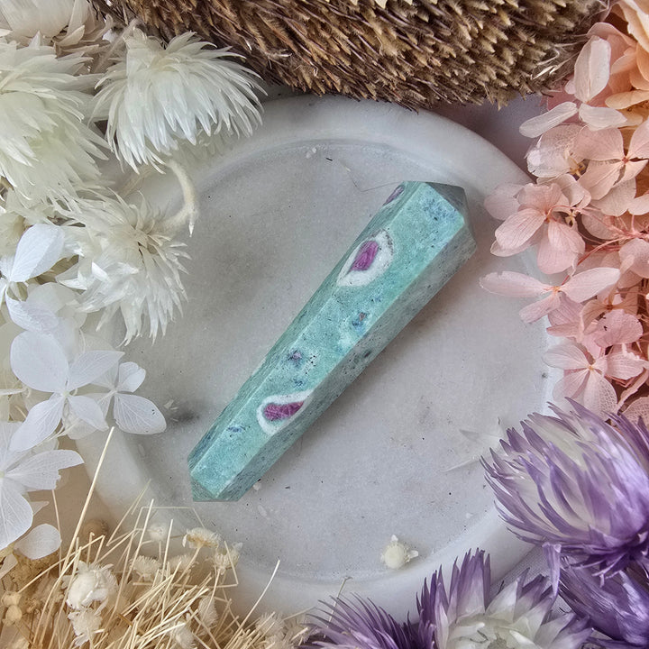 Ruby Fuchsite Double Terminator