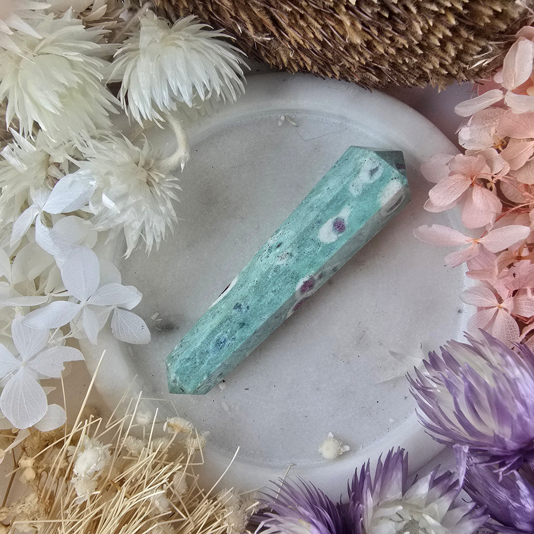 Ruby Fuchsite Double Terminator