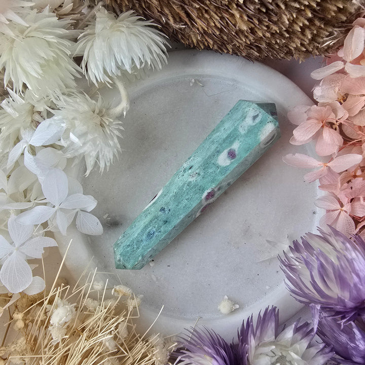 Ruby Fuchsite Double Terminator