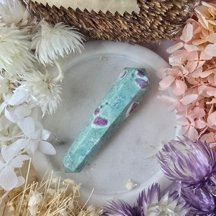 Ruby Fuchsite Double Terminator