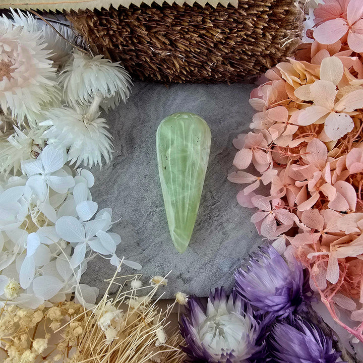 Prehnite Raven Skull Pendant