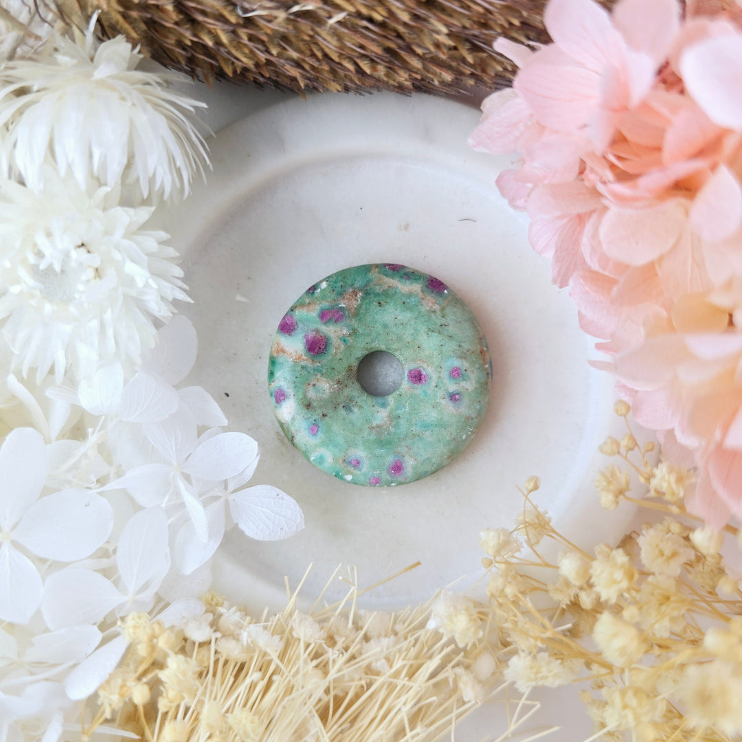 Ruby Fuchsite Donut Pendant