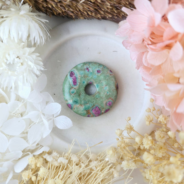 Ruby Fuchsite Donut Pendant