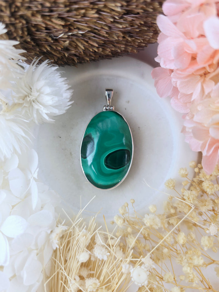 Malachite Silver Pendant