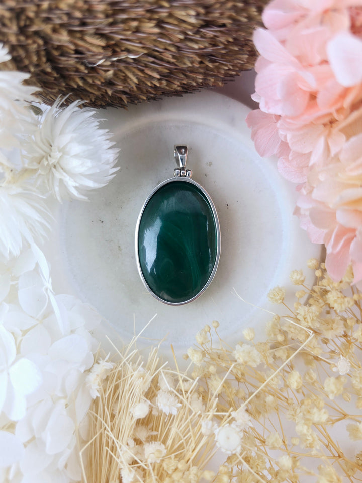Malachite Silver Pendant