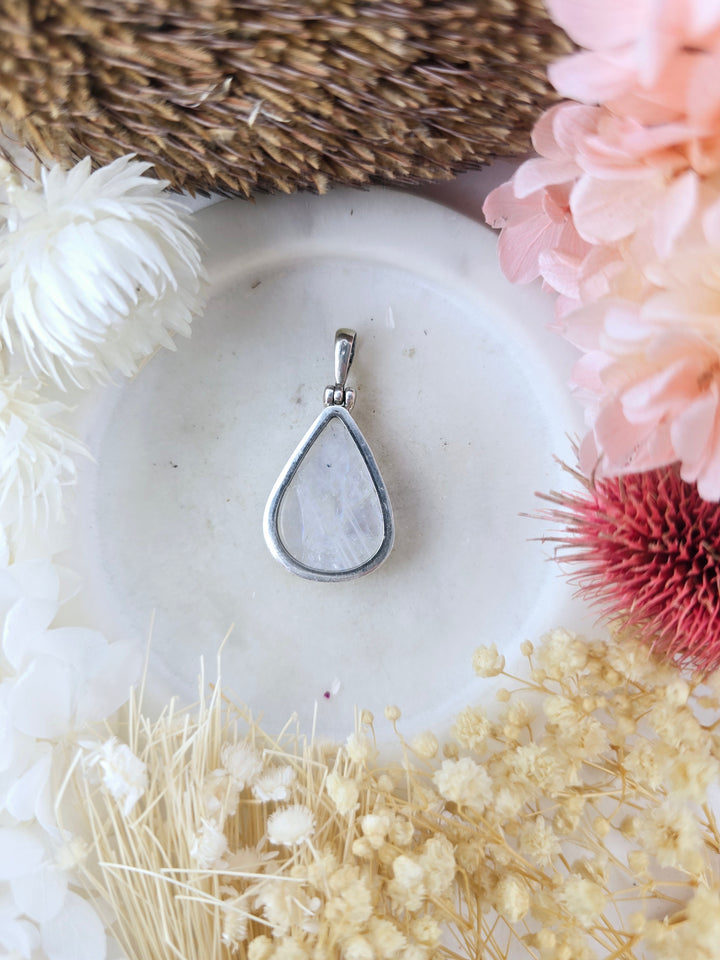 Rainbow Moonstone Sterling Silver Pendant
