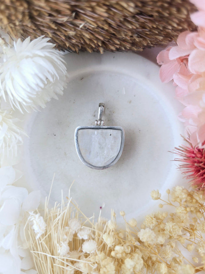 Rainbow Moonstone Sterling Silver Pendant