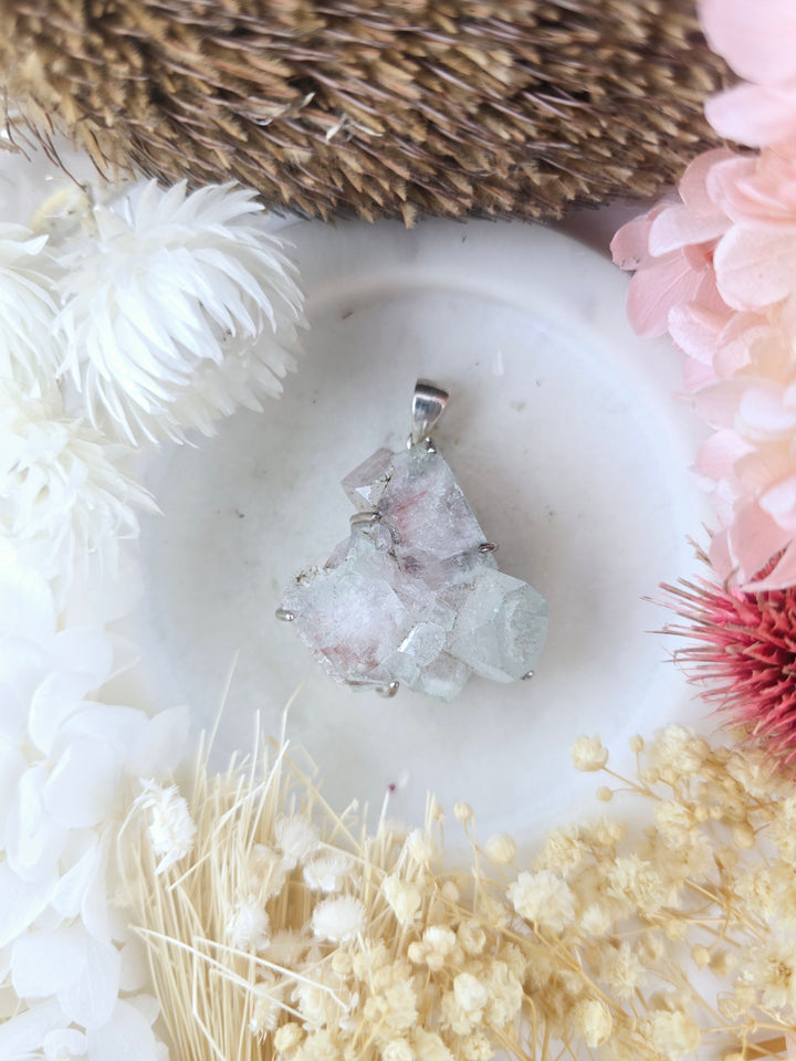 Apophyllite Cluster Silver Pendant