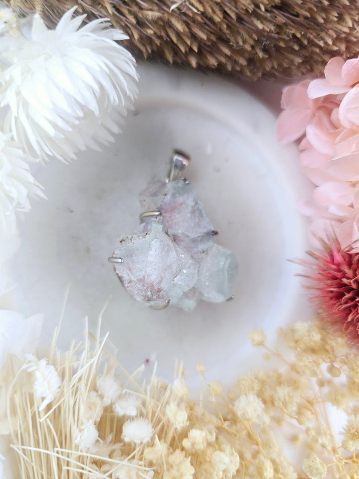 Apophyllite Cluster Silver Pendant