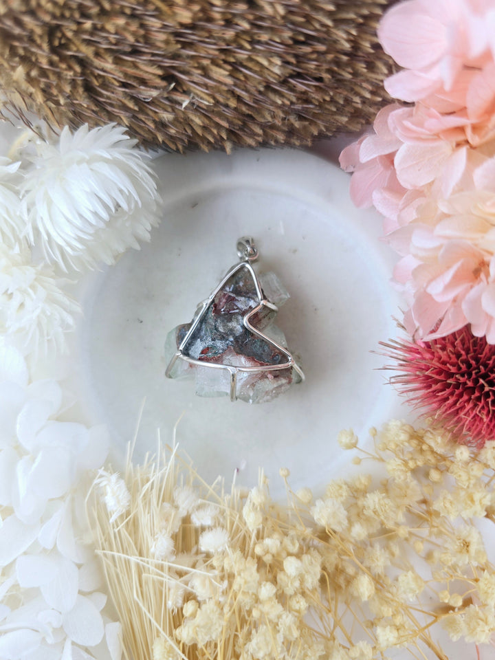 Apophyllite Cluster Silver Pendant