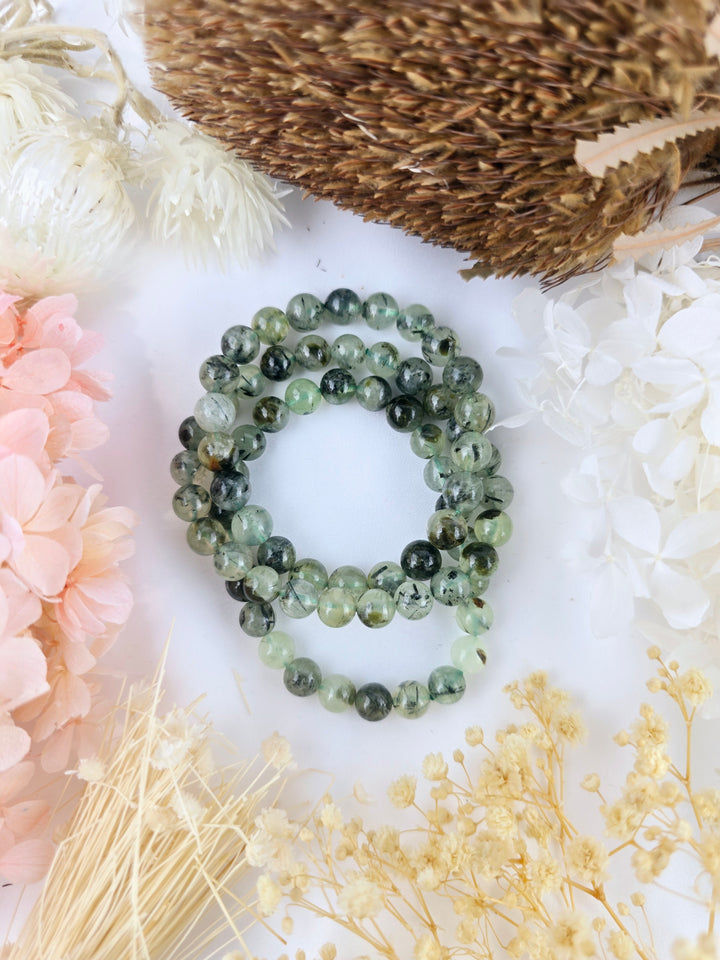 Prehnite in Epidote Bracelet - 8mm #2
