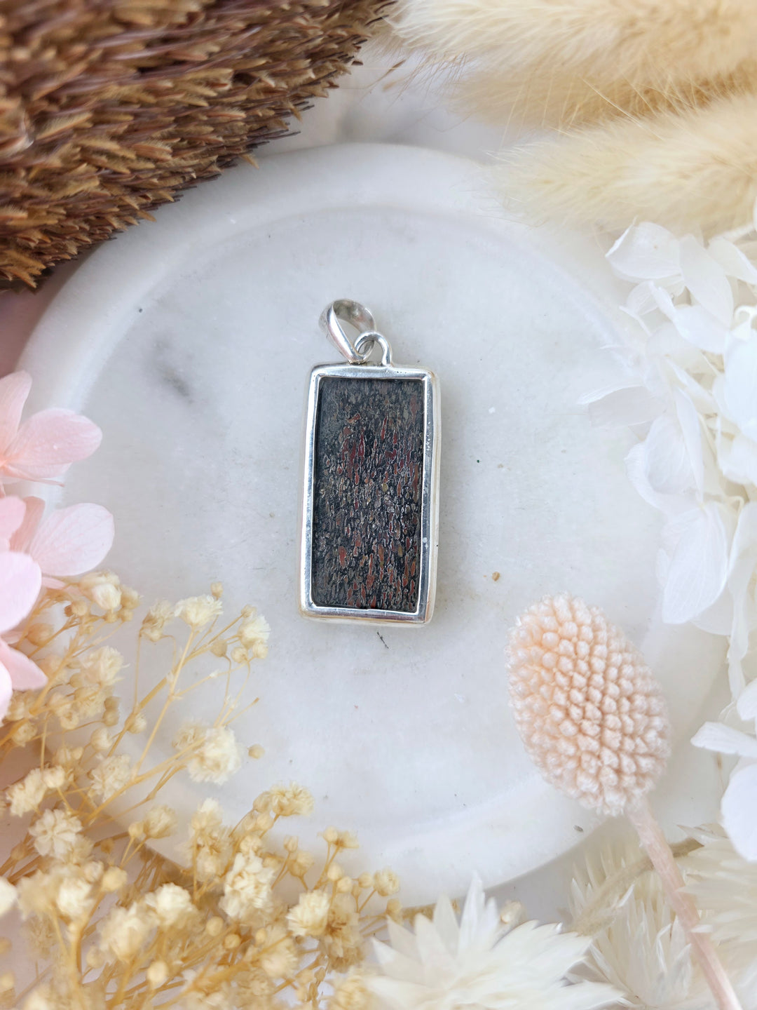 Dinosaur Bone Silver Pendant