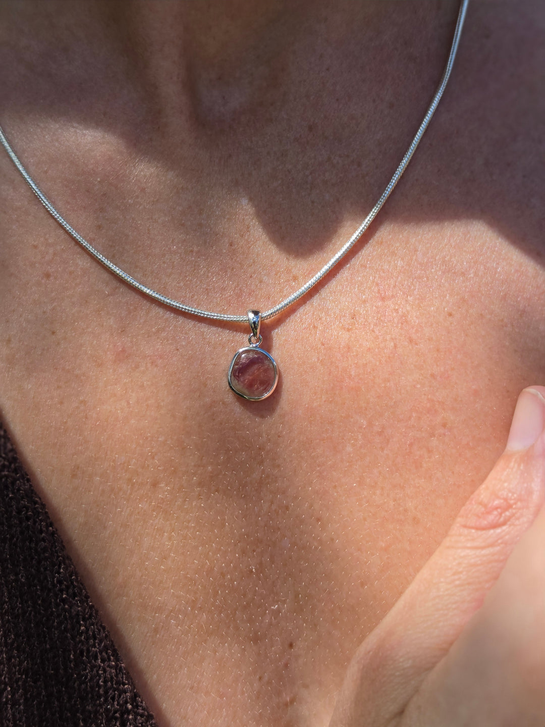 Watermelon Tourmaline Silver Pendant — Tender & Whole