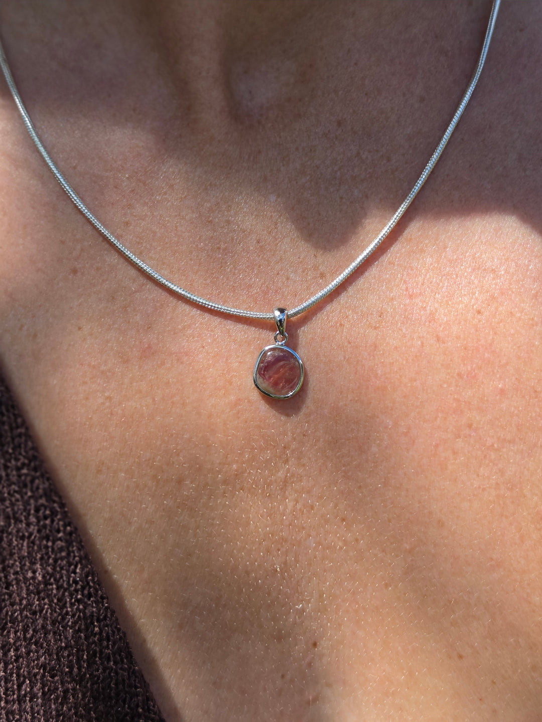 Watermelon Tourmaline Silver Pendant — Tender & Whole