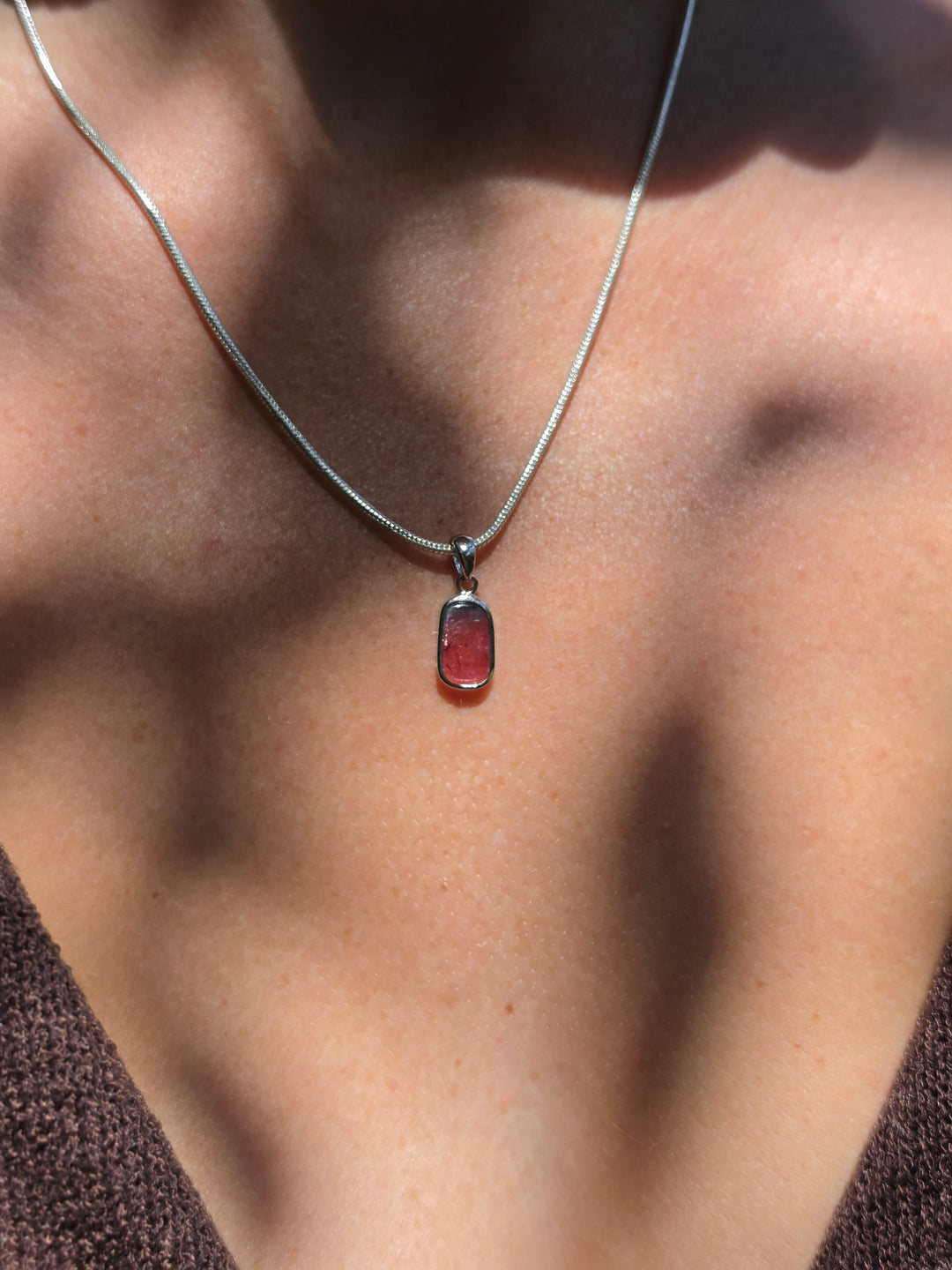 Watermelon Tourmaline Silver Pendant — Tender & Whole