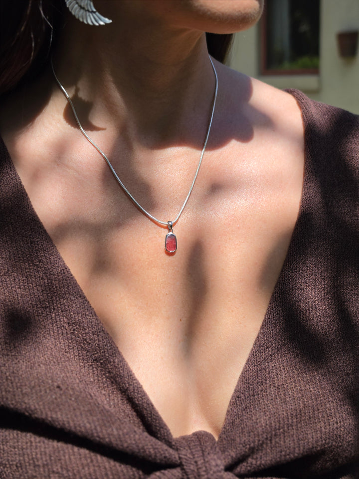 Watermelon Tourmaline Silver Pendant — Tender & Whole