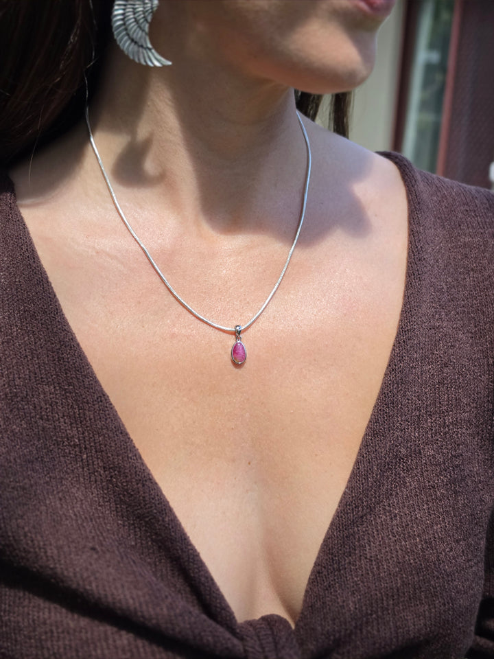 Watermelon Tourmaline Silver Pendant — Tender & Whole