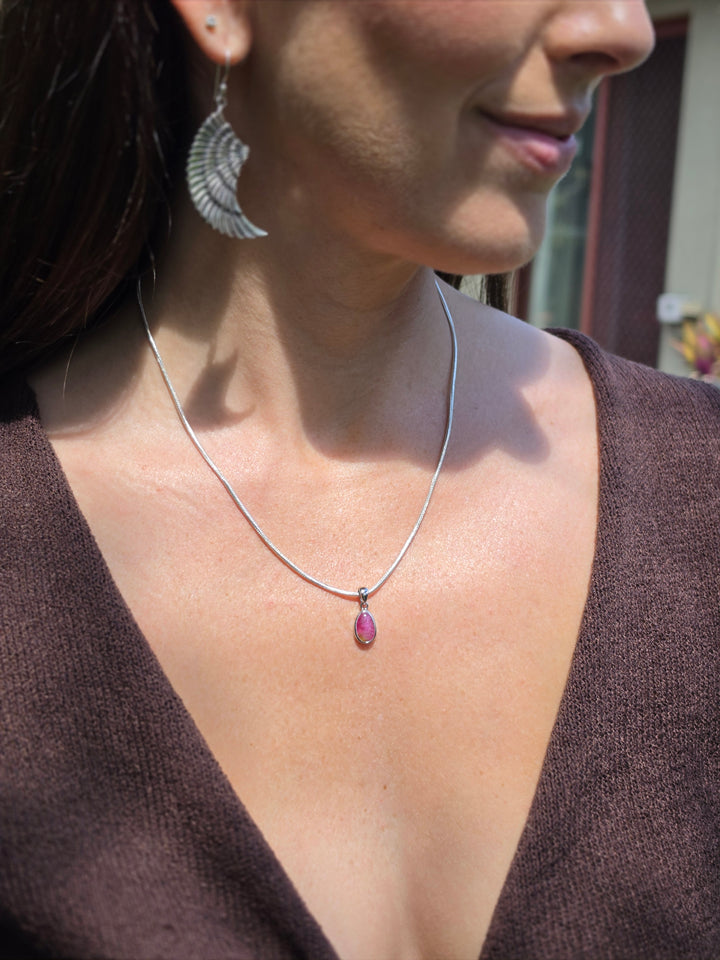 Watermelon Tourmaline Silver Pendant — Tender & Whole