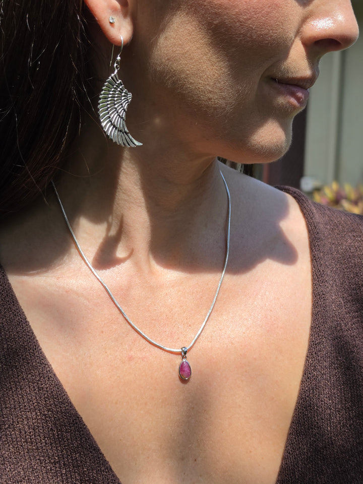 Watermelon Tourmaline Silver Pendant — Tender & Whole
