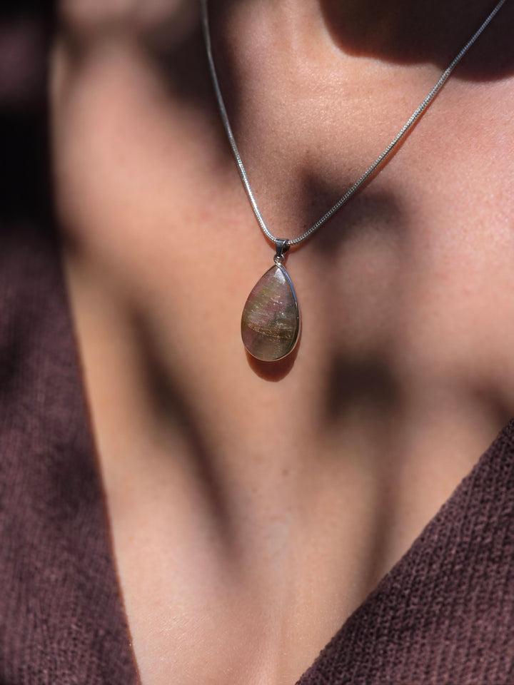 Watermelon Tourmaline Silver Pendant — Tender & Whole