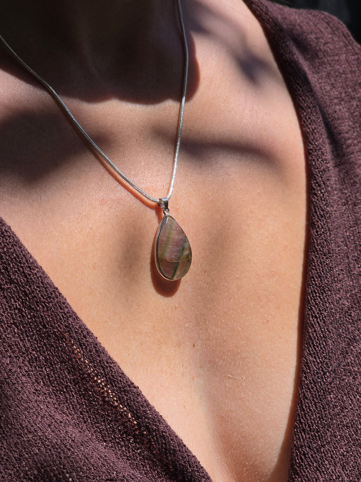 Watermelon Tourmaline Silver Pendant — Tender & Whole