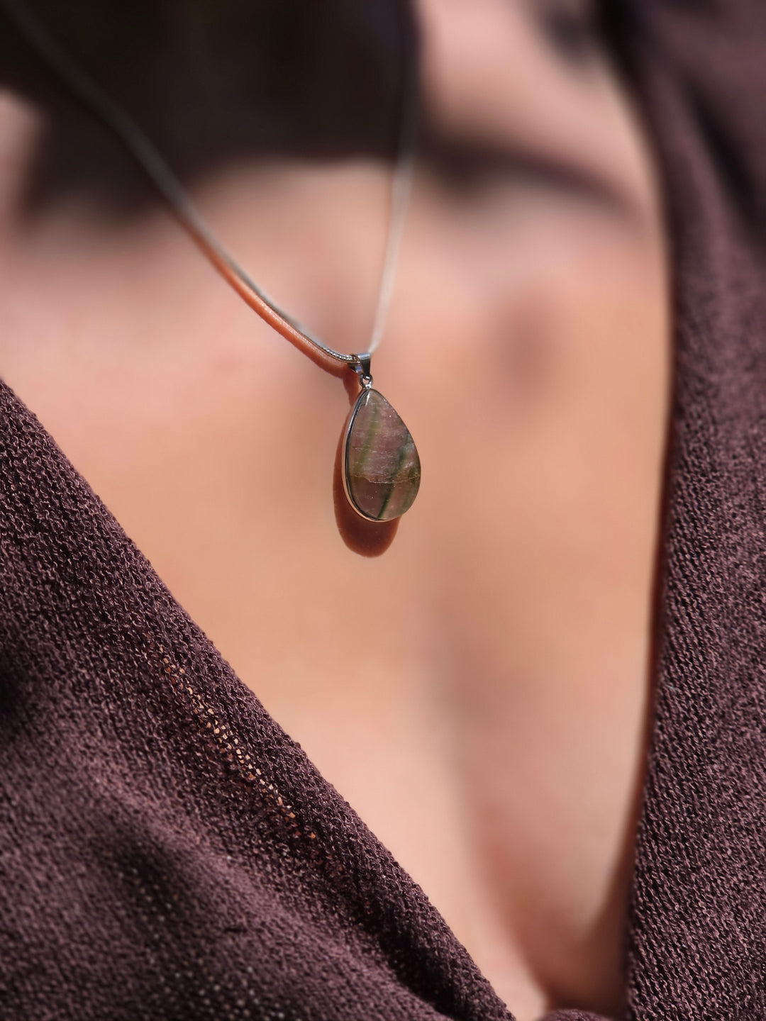 Watermelon Tourmaline Silver Pendant — Tender & Whole