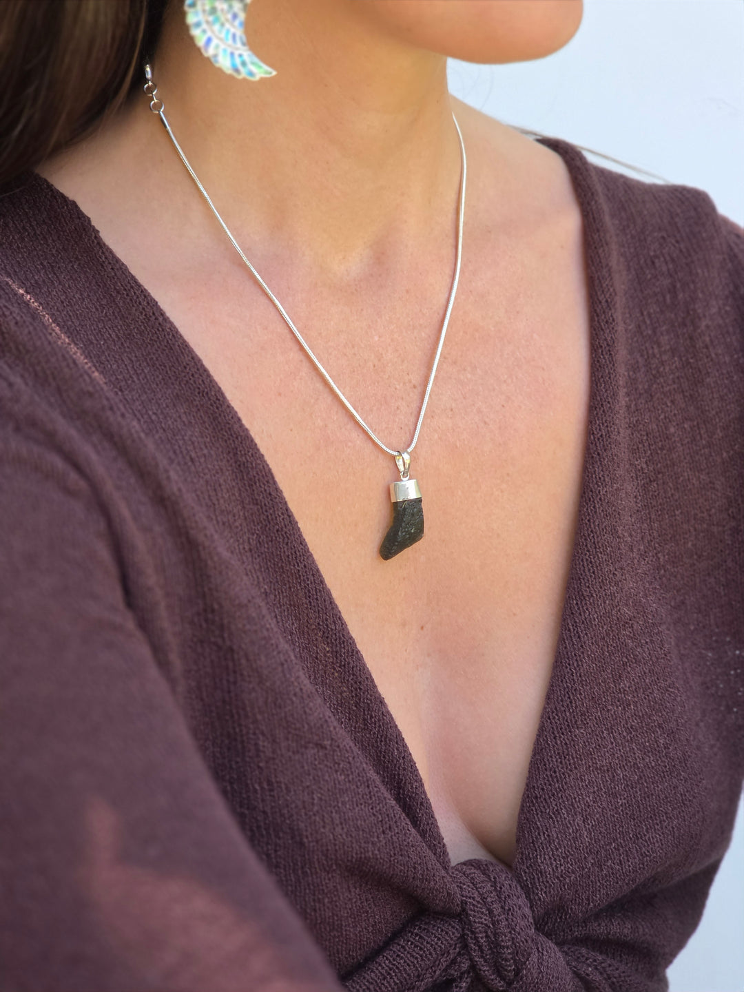 Moldavite Silver Pendant — Manifest & Transform