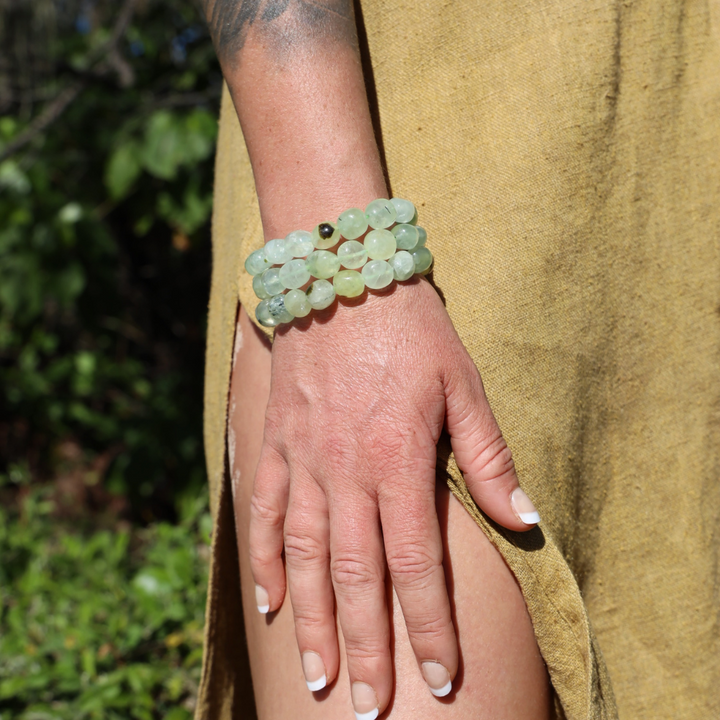 Prehnite in Epidote Bracelet - Tumbled
